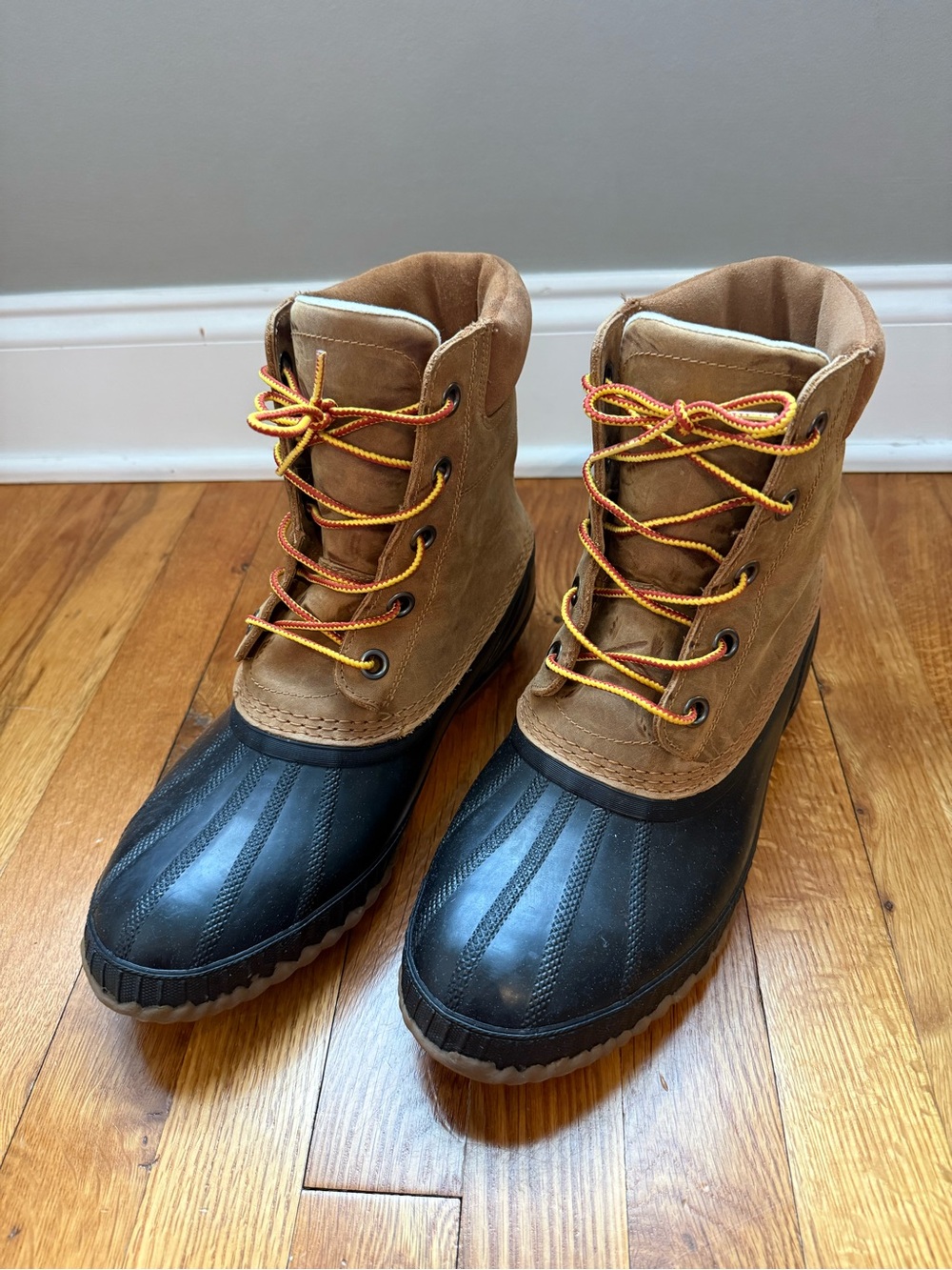 Men's Sorel Waterproof Brown and Black Duck Boots sz 10.5